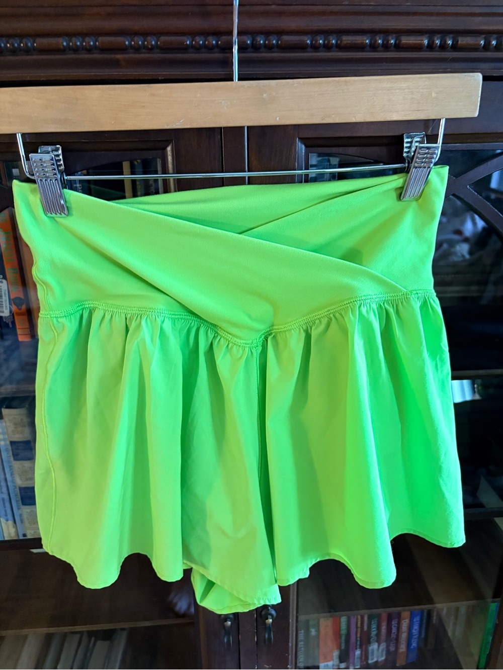 Aerie Offline Neon Green Flutter Shorts